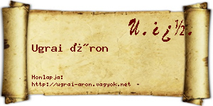 Ugrai Áron névjegykártya
